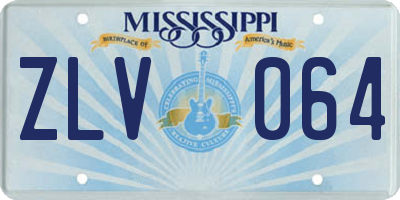MS license plate ZLV064