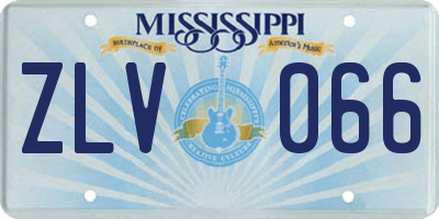 MS license plate ZLV066