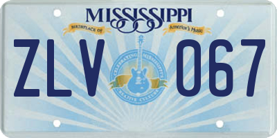 MS license plate ZLV067