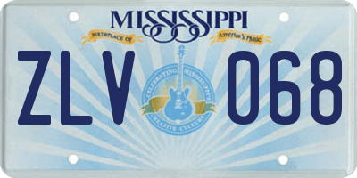 MS license plate ZLV068