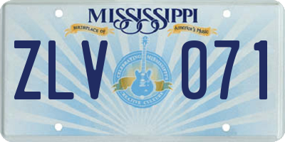 MS license plate ZLV071