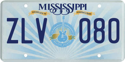 MS license plate ZLV080