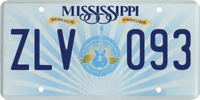 MS license plate ZLV093