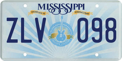 MS license plate ZLV098