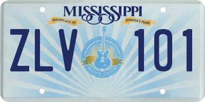 MS license plate ZLV101