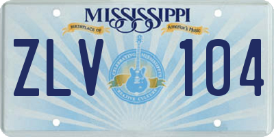 MS license plate ZLV104