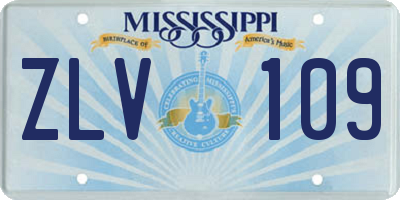 MS license plate ZLV109