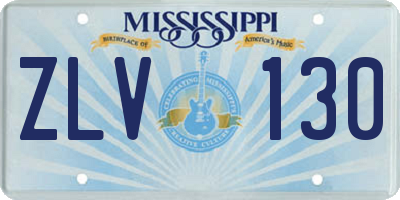 MS license plate ZLV130