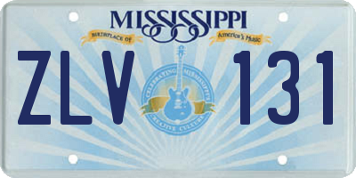 MS license plate ZLV131