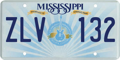 MS license plate ZLV132