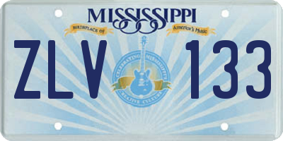 MS license plate ZLV133