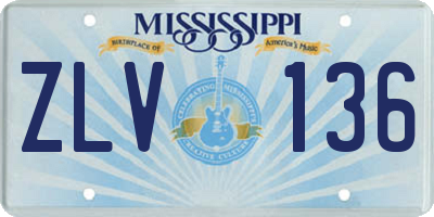 MS license plate ZLV136