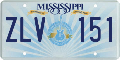 MS license plate ZLV151