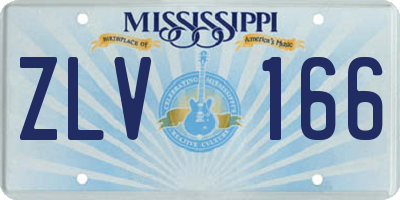 MS license plate ZLV166