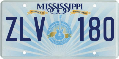 MS license plate ZLV180