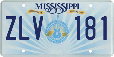MS license plate ZLV181