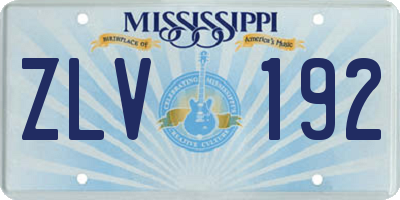 MS license plate ZLV192
