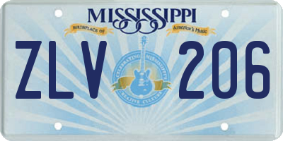 MS license plate ZLV206