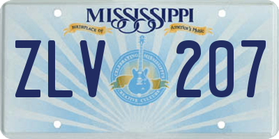 MS license plate ZLV207