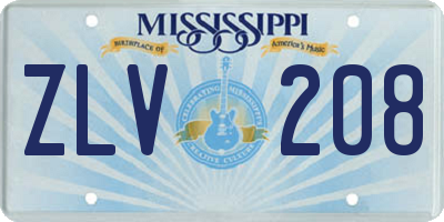 MS license plate ZLV208