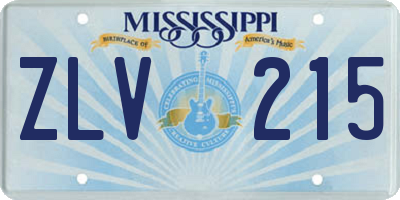 MS license plate ZLV215