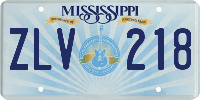 MS license plate ZLV218