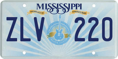 MS license plate ZLV220