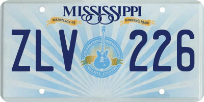MS license plate ZLV226