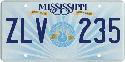 MS license plate ZLV235