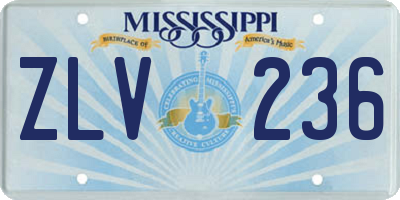 MS license plate ZLV236
