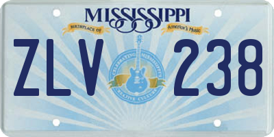 MS license plate ZLV238