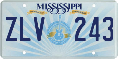 MS license plate ZLV243