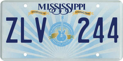 MS license plate ZLV244
