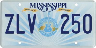 MS license plate ZLV250