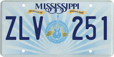 MS license plate ZLV251