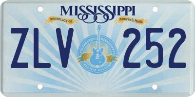 MS license plate ZLV252