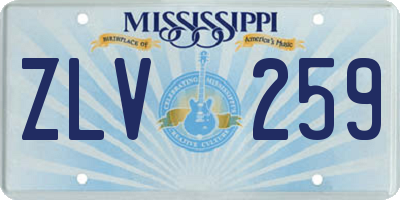 MS license plate ZLV259