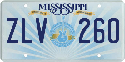MS license plate ZLV260