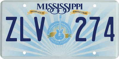 MS license plate ZLV274