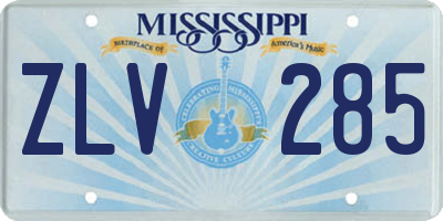 MS license plate ZLV285