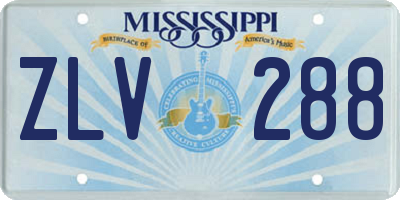 MS license plate ZLV288