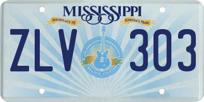 MS license plate ZLV303