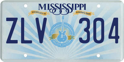 MS license plate ZLV304
