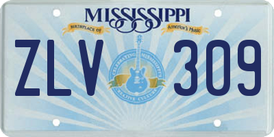 MS license plate ZLV309