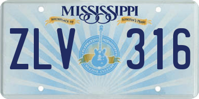 MS license plate ZLV316