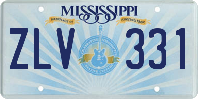 MS license plate ZLV331