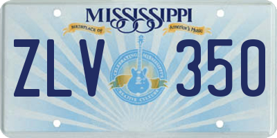 MS license plate ZLV350