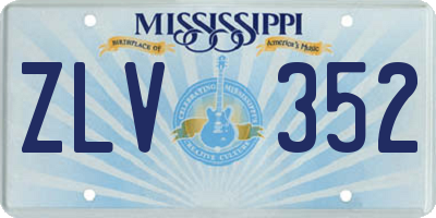 MS license plate ZLV352