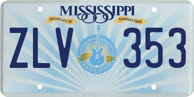 MS license plate ZLV353