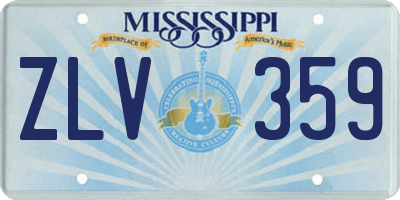MS license plate ZLV359